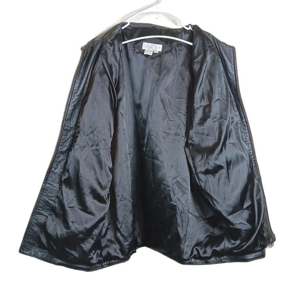 Laura Leigh Leather Jacket Womens M Black Zip Pockets Lightweight Moto Grunge - Picture 4 of 6